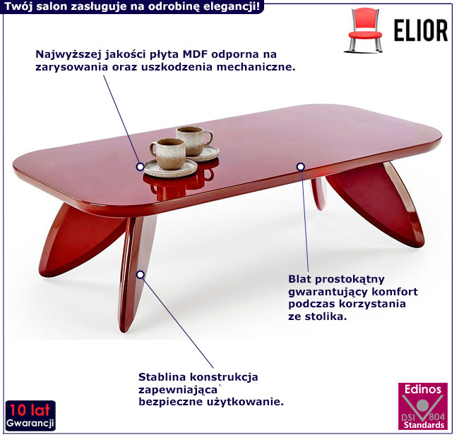 Ława kawowa bordowa Muscari