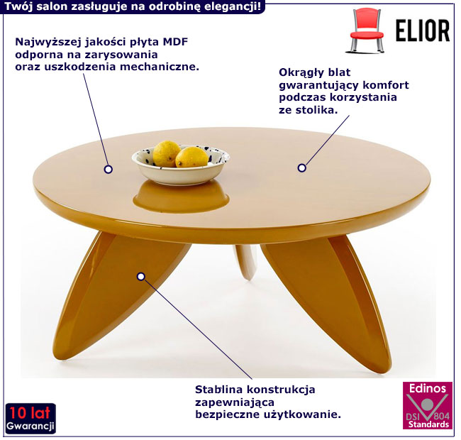 Ława kawowa muszdardowa Muscari 4x