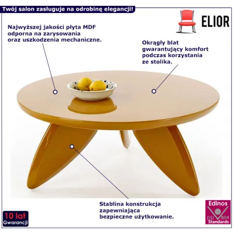 Ława kawowa musztardowa Muscari 4X
