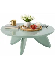 Nowoczesny okrągły stolik kawowy jasnoniebieski - Harvel 4X w sklepie Edinos.pl