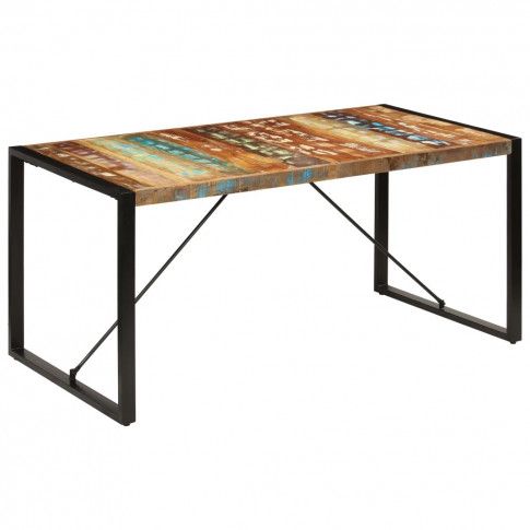 Stół z drewna odzyskanego Veriz 3X pokazany w pozycji bocznej