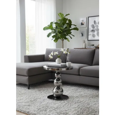 Okrągły stolik kawowy ze szklanym blatem   Petrix