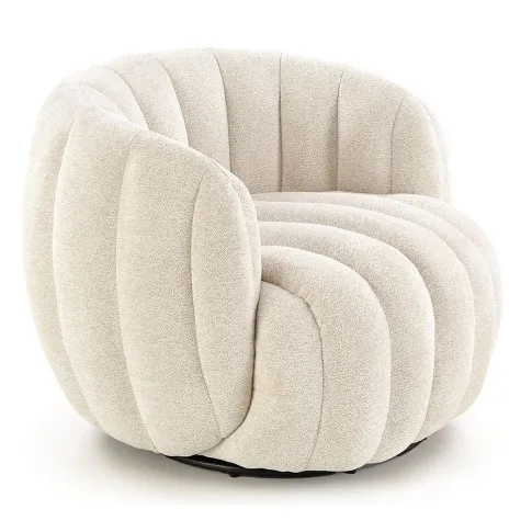 Nowoczesny fotel kremowy Globra