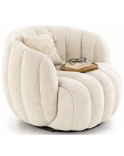 Kremowy nowoczesny fotel wypoczynkowy - Ohra w sklepie Edinos.pl