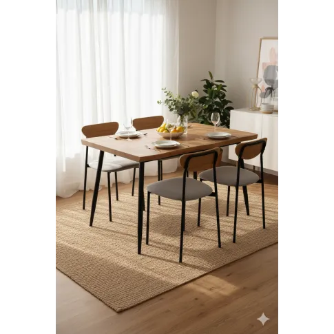 Prostokątny stół z 4 krzesłami   Insea