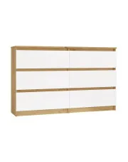 Nowoczesna podwójna komoda dąb artisan + biały - Marea 120 cm w sklepie Edinos.pl