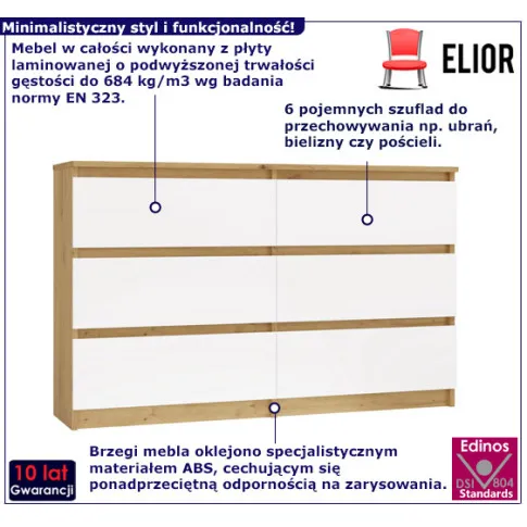 Stylowa komoda biała + dąb artisan do salonu