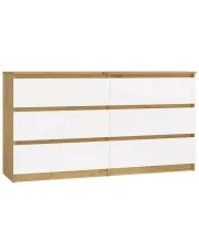 Stylowa komoda w nowoczesnym stylu biały + dąb artisan - Marea 2X 140 cm w sklepie Edinos.pl