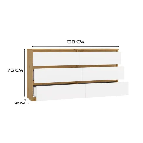 wymiary komody do salonu 140cm Marea