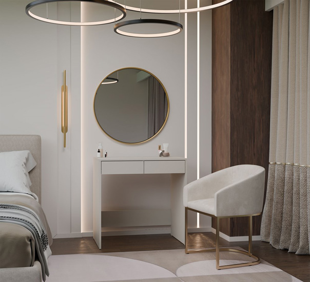 wizualizacja toaletki w sypialni 