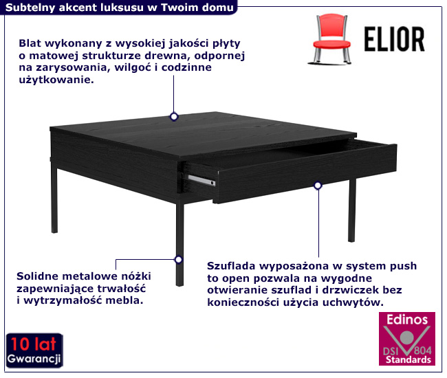 Stylowy czarny stolik Sabrin 3X