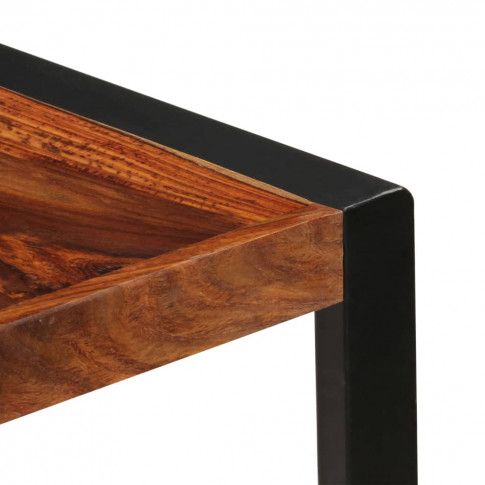 Szczegółowe zdjęcie nr 7 produktu Brązowy stół z drewna sheesham 70x140 – Veriz 3X