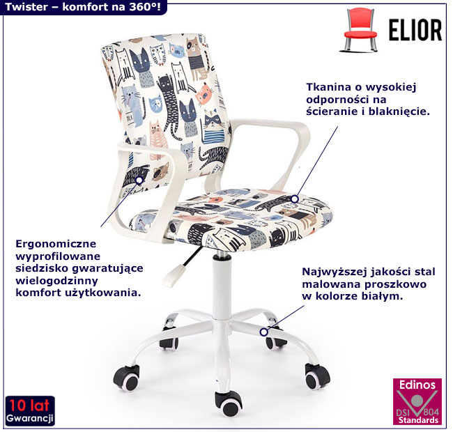 Fotel obrotowy młodzieżowy Fazenda