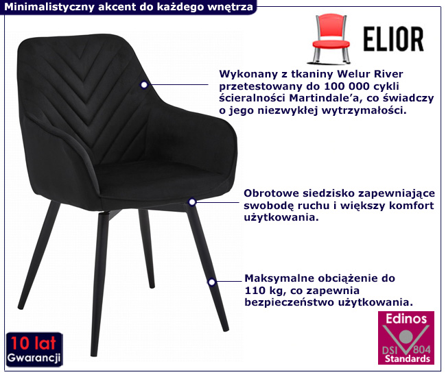 stylowe krzesło welurowe Aresti