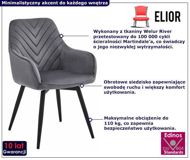 stylowe krzesło welurowe Aresti