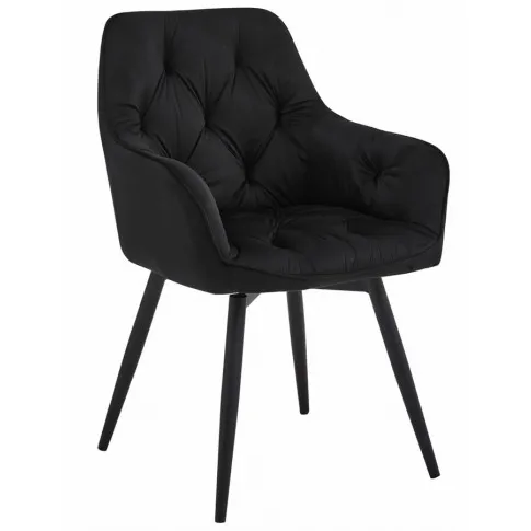 czarne pikowane krzesło Zenila