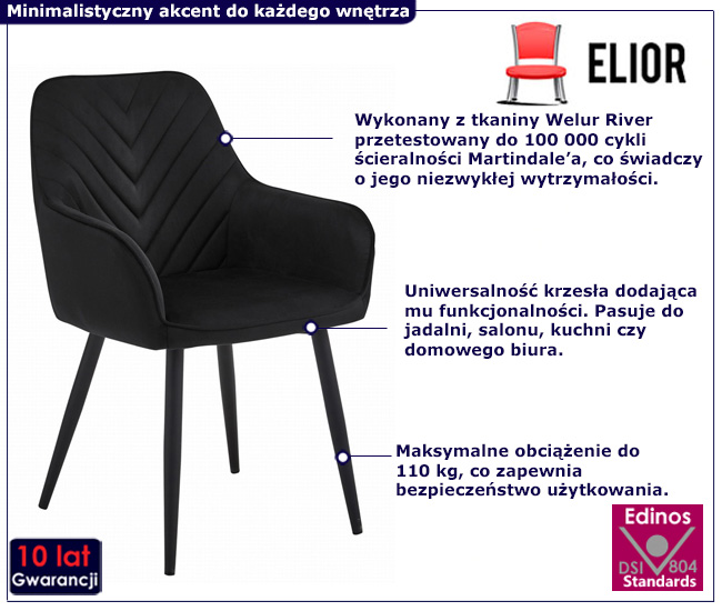 stylowe krzesło welurowe Burdinio