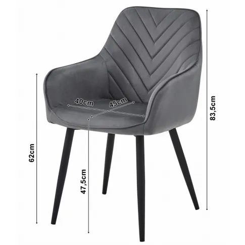 wymiary szarego krzesła Burdinio