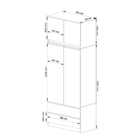 wymiary szafy z nadstawką ronoti 3x big