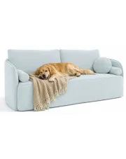 Błękitna kanapa z pojemnikiem na pościel - Paresi 3X w sklepie Edinos.pl