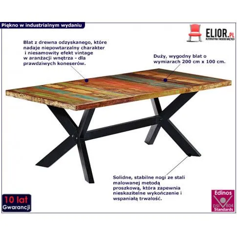 Zdjęcie stół do jadalni vintage Armur 2V | Edinos.pl