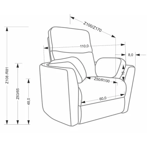 Wymiary fotela wypoczynkowego Kirk