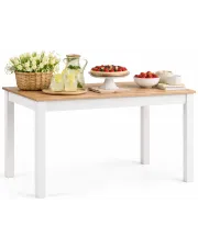 Prostokątny stół biały + dąb sonoma - Inat w sklepie Edinos.pl