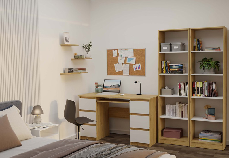 nowoczesnay regał na książki 50cm