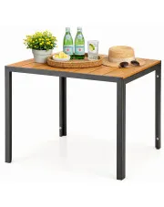 Brązowy kwadratowy stół ogrodowy - Isna 3X w sklepie Edinos.pl