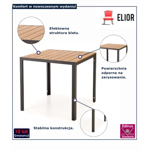 Kwadratowy stół ogrodowy Lutea 3X