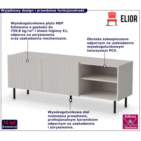Ryflowana szafka pod tv Sorilox 7X kaszmir