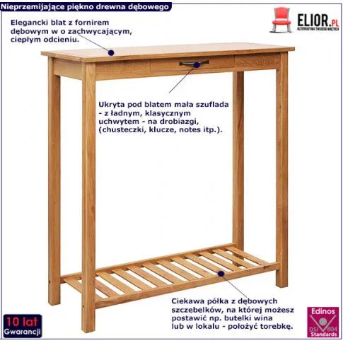 Fotografia Klasyczny dębowy stół barowy Pedro z kategorii Stoły