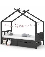Szare łóżko dziecięce z 2 szufladami 90x200 cm - Szudo w sklepie Edinos.pl