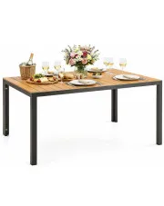 Brązowy prostokątny stół ogrodowy - Isna 4X w sklepie Edinos.pl