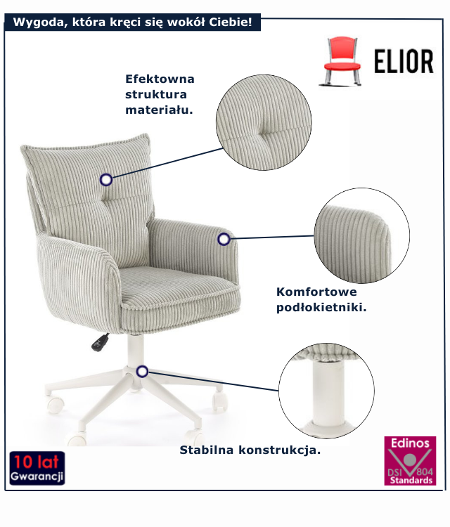 Fotel obrotowy tapicerowany Oniko