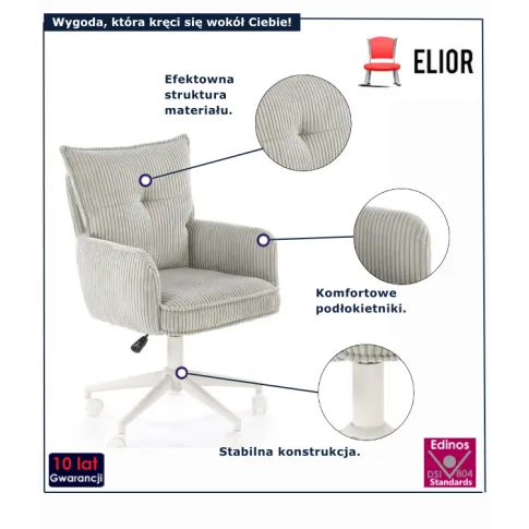 Obrotowy fotel na białym stelażu Spartina