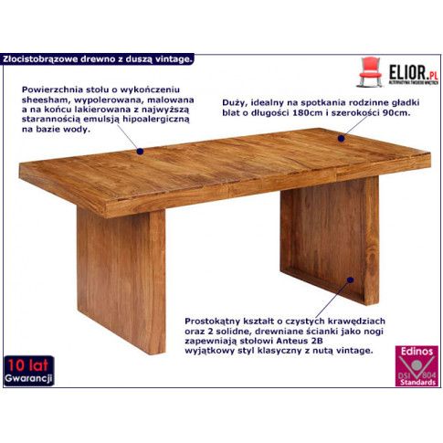 Zdjęcie stół drewniany vintage Anteus 2B palisander - sklep Edinos.pl