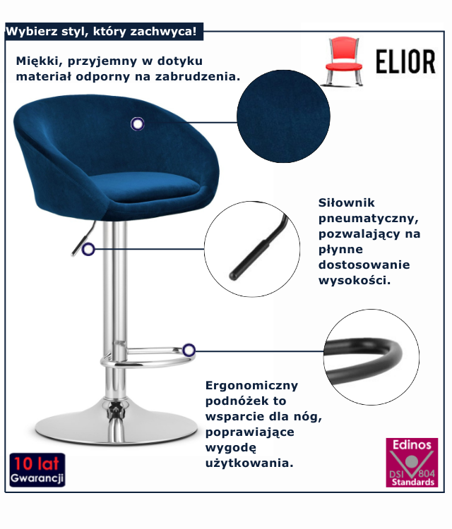 granatowy nowoczesny hoker Mona 4X