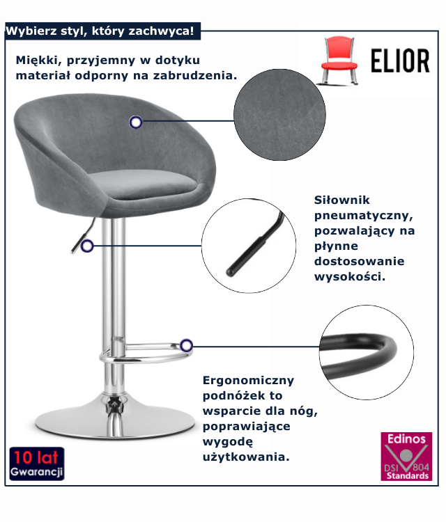 szary nowoczesny hoker Mona 4X