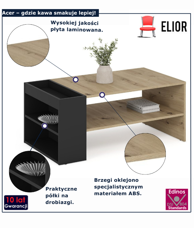 Nowoczensy stolik kawowy Nespirja