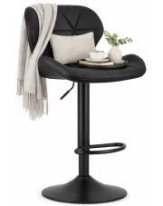 Nowoczesny czarny skórzany hoker barowy - Barel w sklepie Edinos.pl