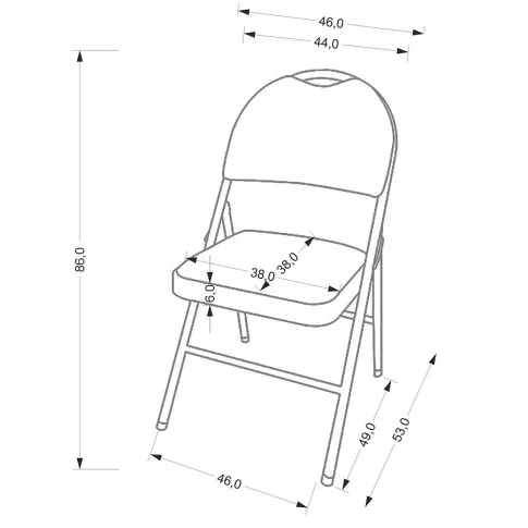 Wymiary krzesła składanego Rutt 3X