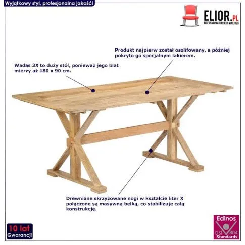 Fotografia Stół z drewna Driven 3X – jasnobrązowy z kategorii Stoły