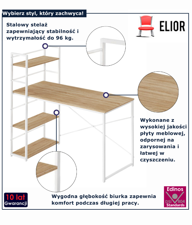 białe biurko do pracy Imra