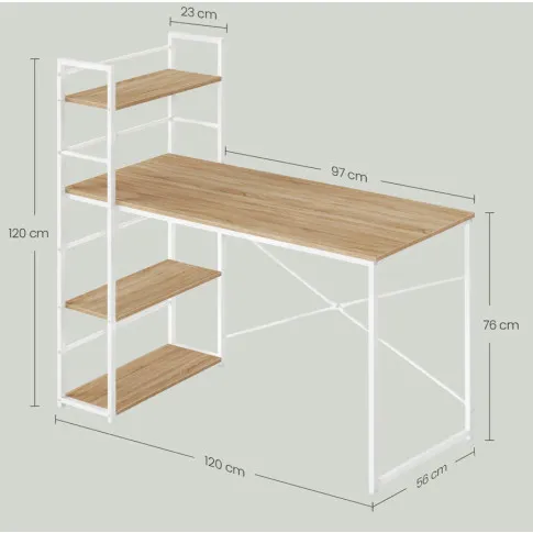wymiary bialego biurka do pracy Olisso