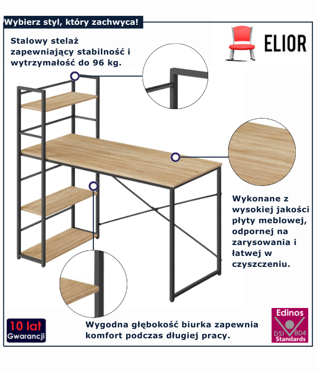 stlowe biurko do nauki Imra