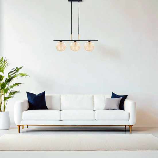 Lampa wisząca czarno-beżowa J001-Sama