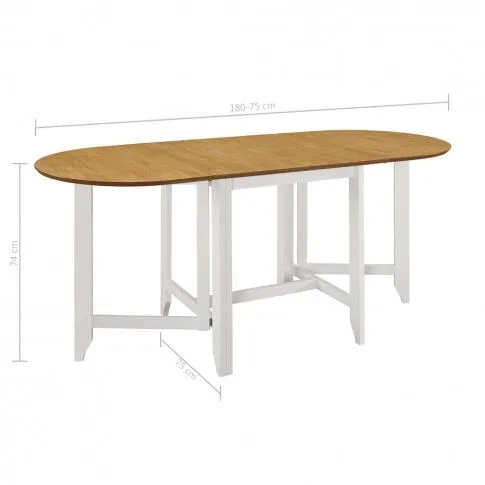 Szczegółowe zdjęcie nr 7 produktu Rozsuwany stół Kores – biało-brązowy