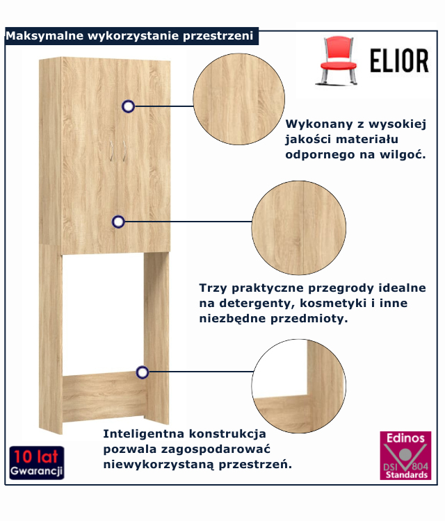 szafka na pralkę dab sonoma Harol
