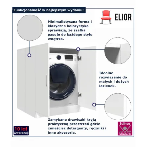 stylowa biała szafka na pralkę Wuris 